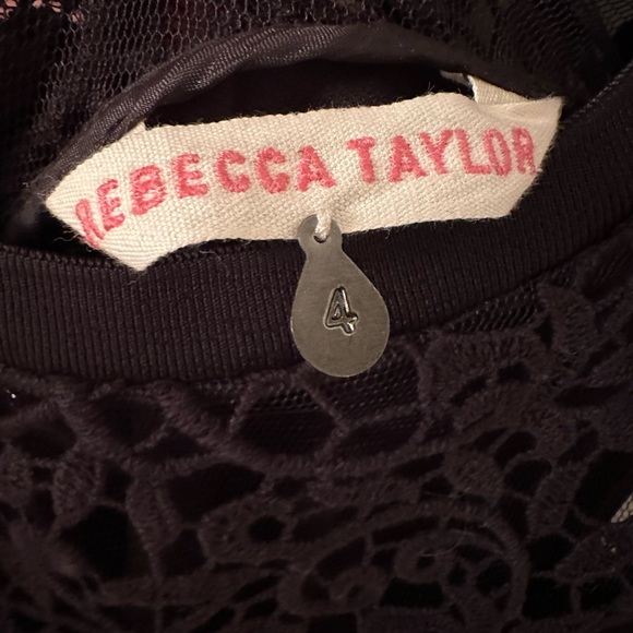 Rebecca Taylor Black top with lace size 4 - Picture 3 of 7
